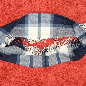 Blue and White Checkered Scarf